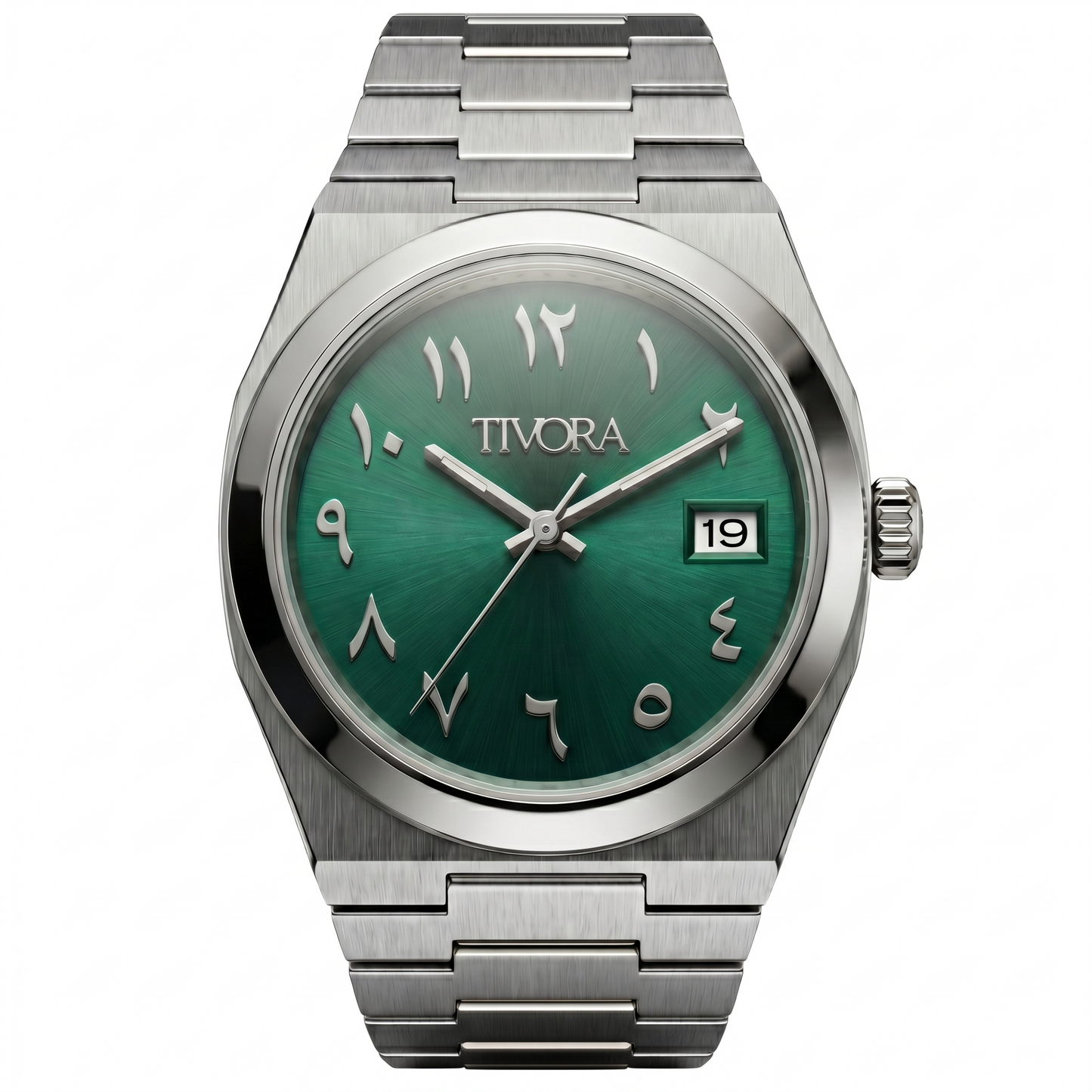 Élan Argent Steel Arabic Emerald Dial