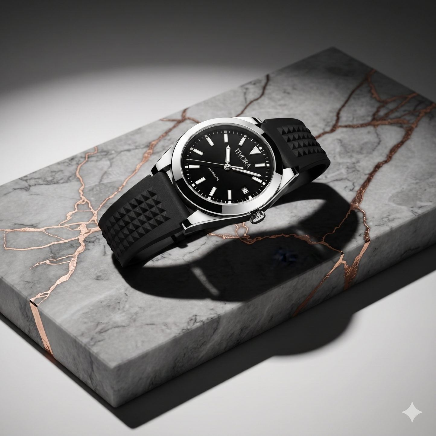 Marinex Argent Steel Onyx Dial Rubber