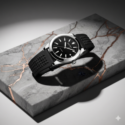 Marinex Argent Steel Onyx Dial Rubber
