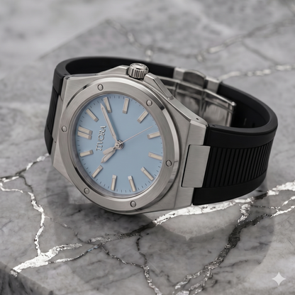 Vertex Argent Steel Sky Dial Rubber