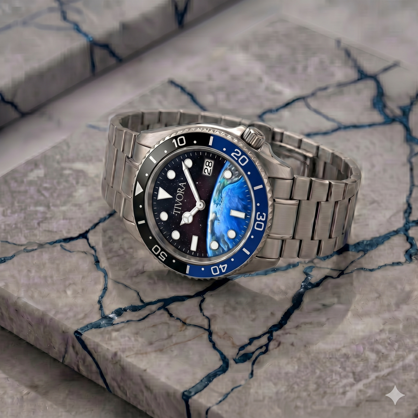 EQUINOX Argent Steel Earth Dial