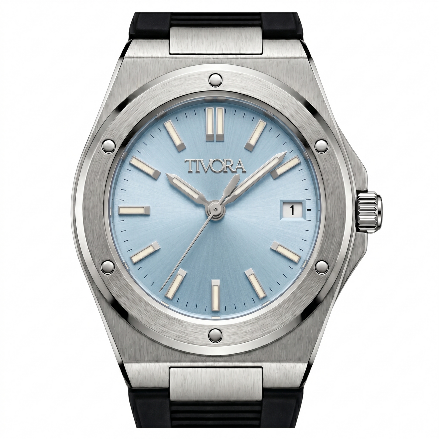 Vertex Argent Steel Sky Dial Rubber