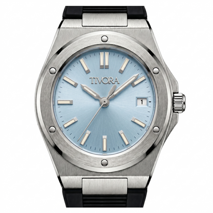 Vertex Argent Steel Sky Dial Rubber