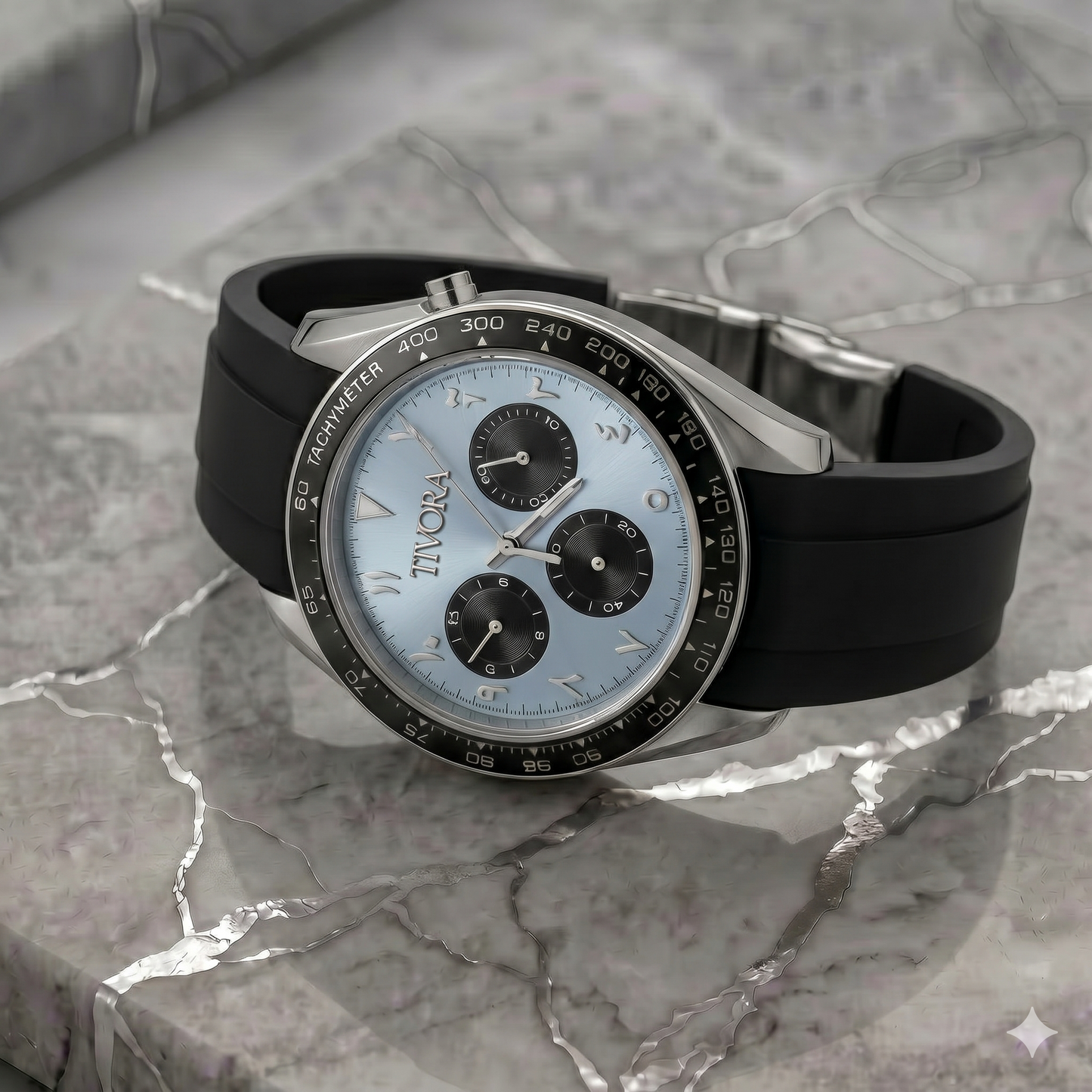 Veyron Argent Steel Ice Dial Rubber