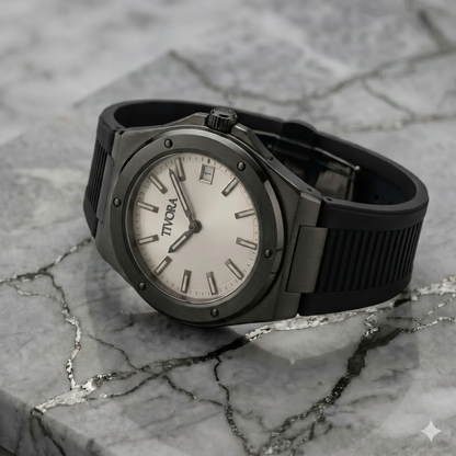 Vertex Argent Steel Frost Onyx Dial Rubber