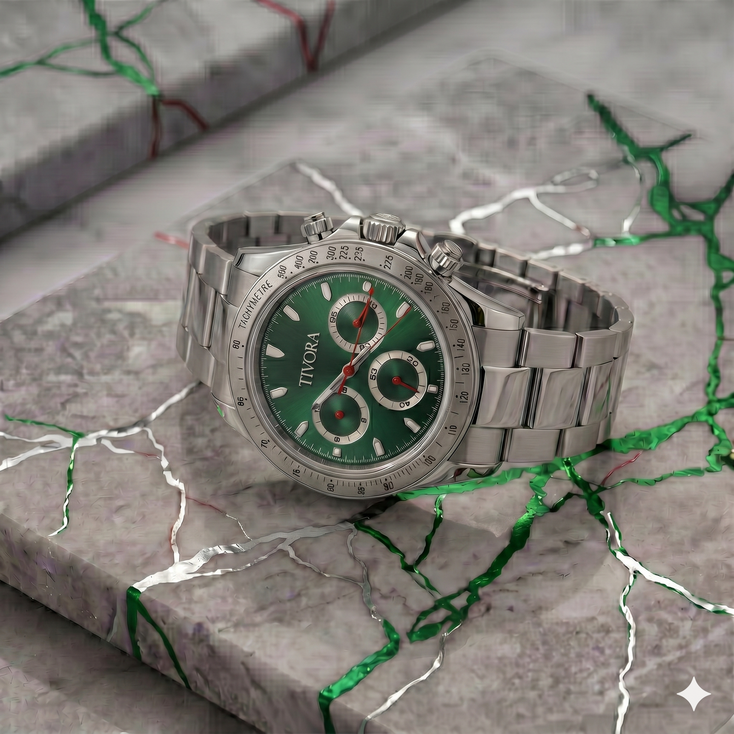 Veyron Argent Steel Race Emerald Dial