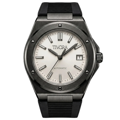 Vertex Argent Steel Frost Onyx Dial Rubber