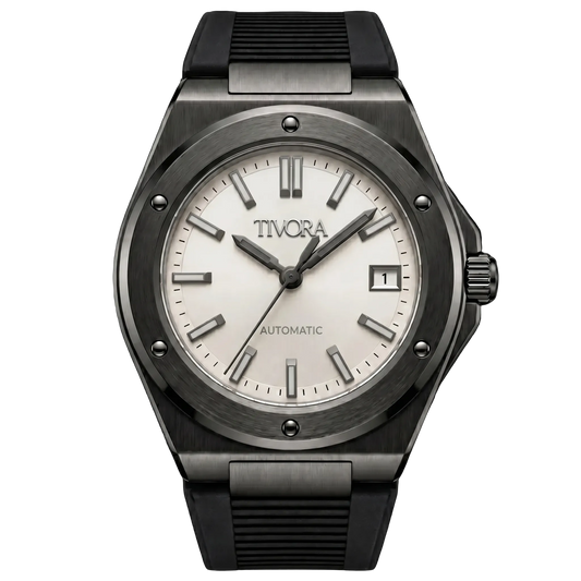 Vertex Argent Steel Frost Onyx Dial Rubber