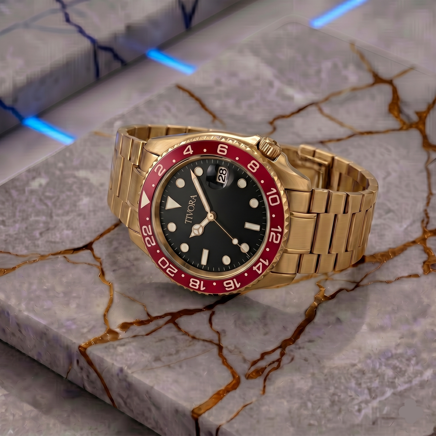 Meridian Aurelius Steel Crimson Dial
