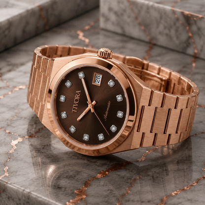 Élan Rose Steel Mocha Dial
