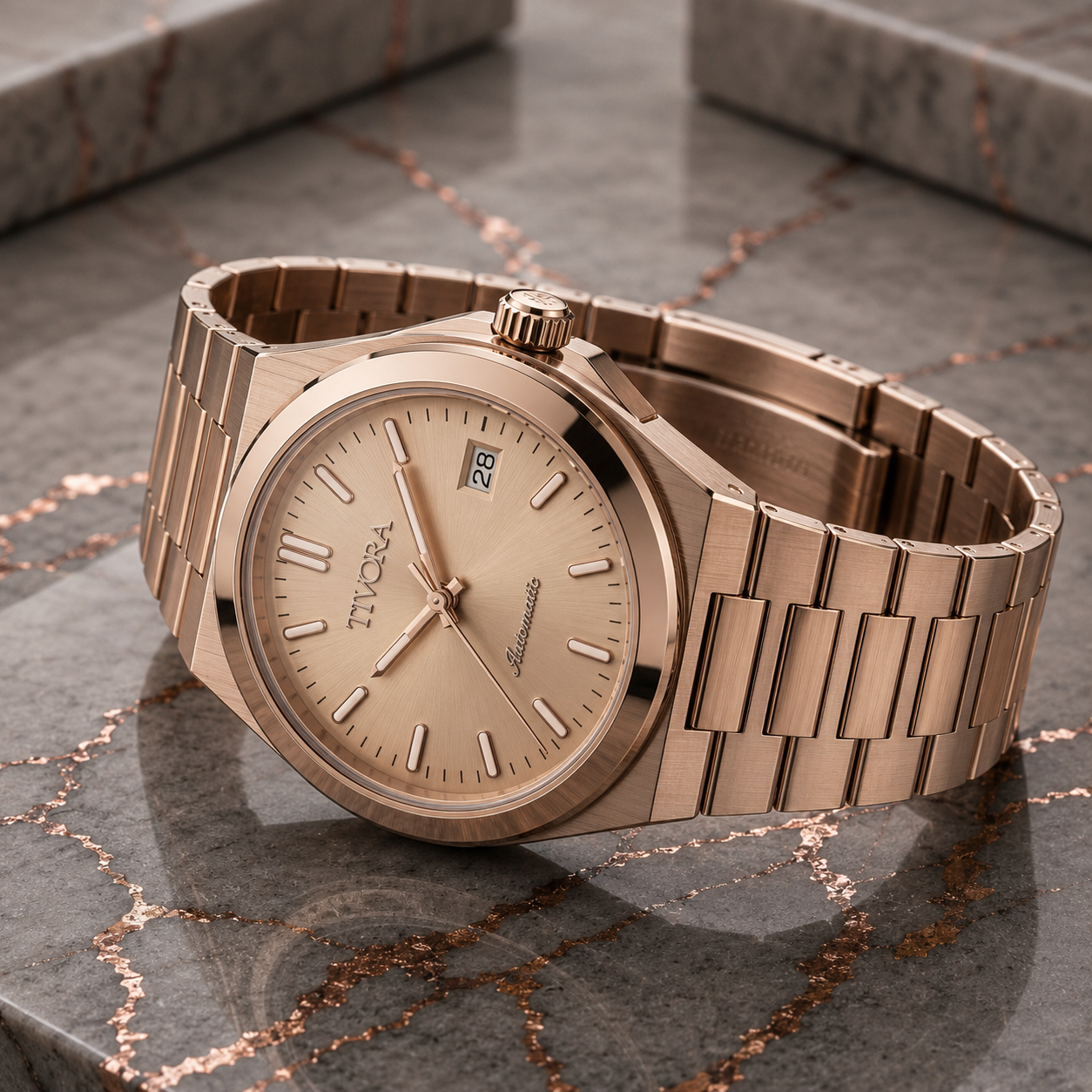 Élan Rose Steel Sunburst Dial