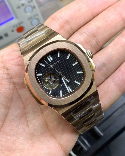 NAUT MOD - ROSE GOLD - BLACK (OPEN HEART)