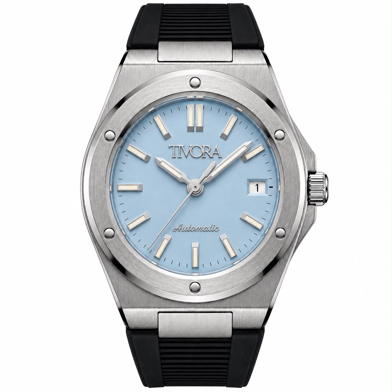Vertex Argent Steel Sky Dial Rubber