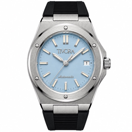 Vertex Argent Steel Sky Dial Rubber
