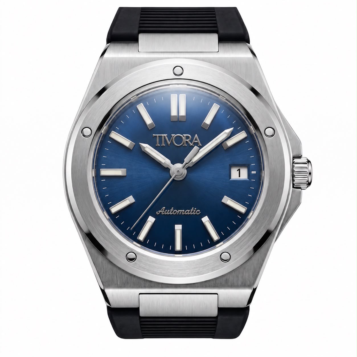 Vertex Argent Steel Azure Dial Rubber