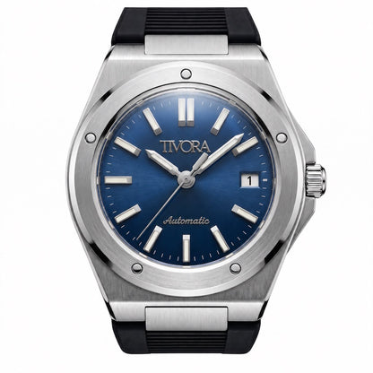 Vertex Argent Steel Azure Dial Rubber
