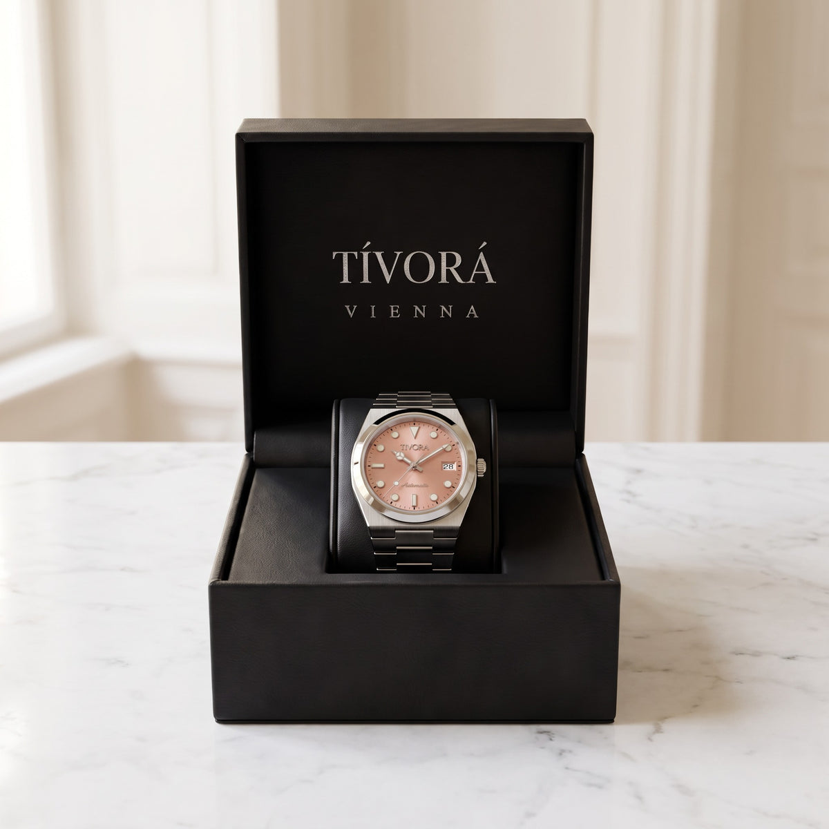 Élan Argent Steel, pink dial – in the TÍVORÁ box