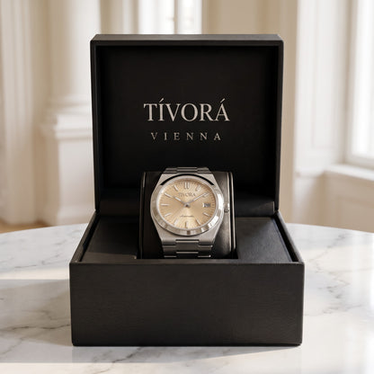 Élan Argent Steel Champagne Dial – in the TÍVORÁ box