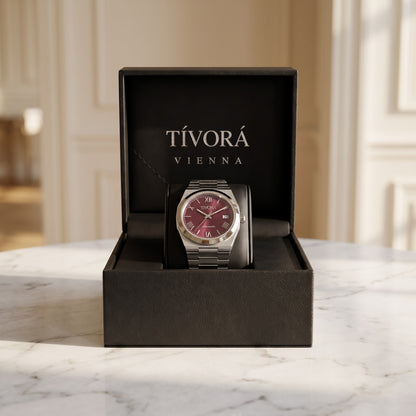 Élan Argent Steel Crimson Dial – in the TÍVORÁ box