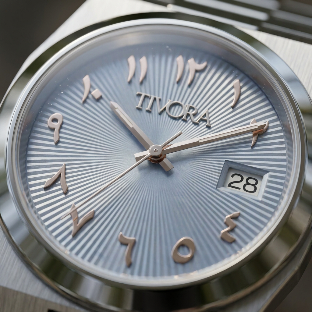 Élan Argent Steel Ice Dial – close-up