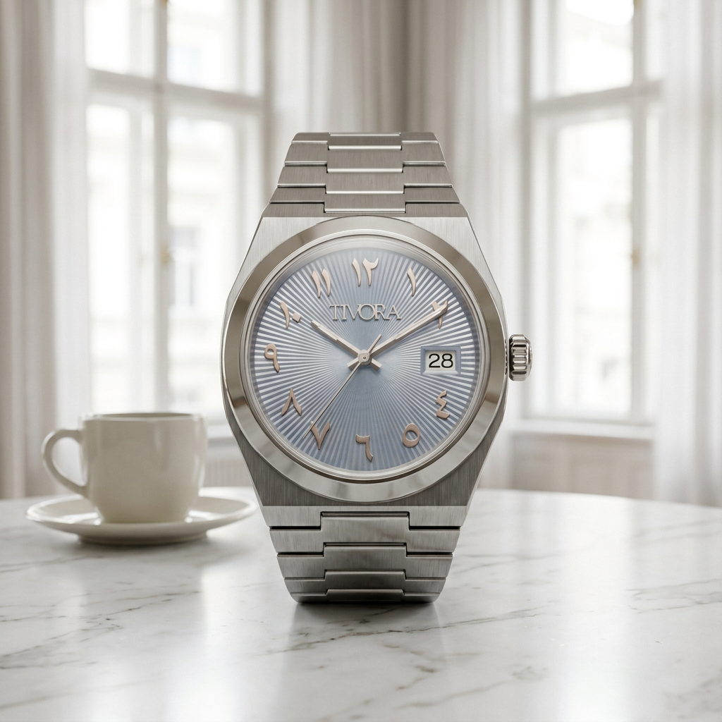 Élan Argent Steel Ice Dial – front view