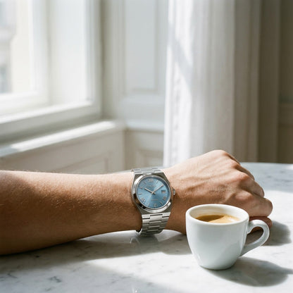 Élan Argent Steel Roman Ice Dial – on the wrist
