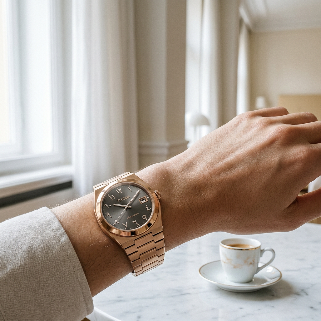 Élan Rose Steel Grey Dial – on the wrist