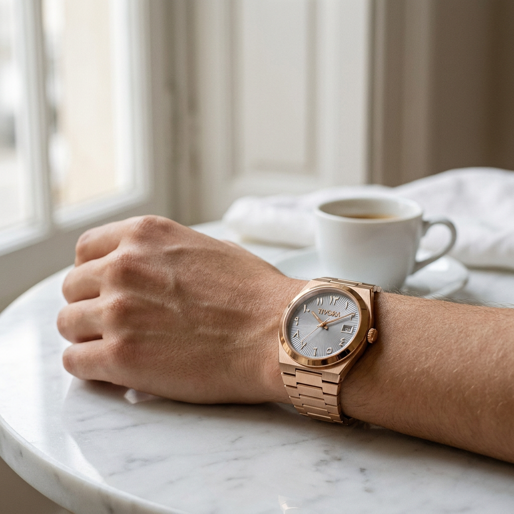 Élan Rose Steel Ice Dial – on the wrist