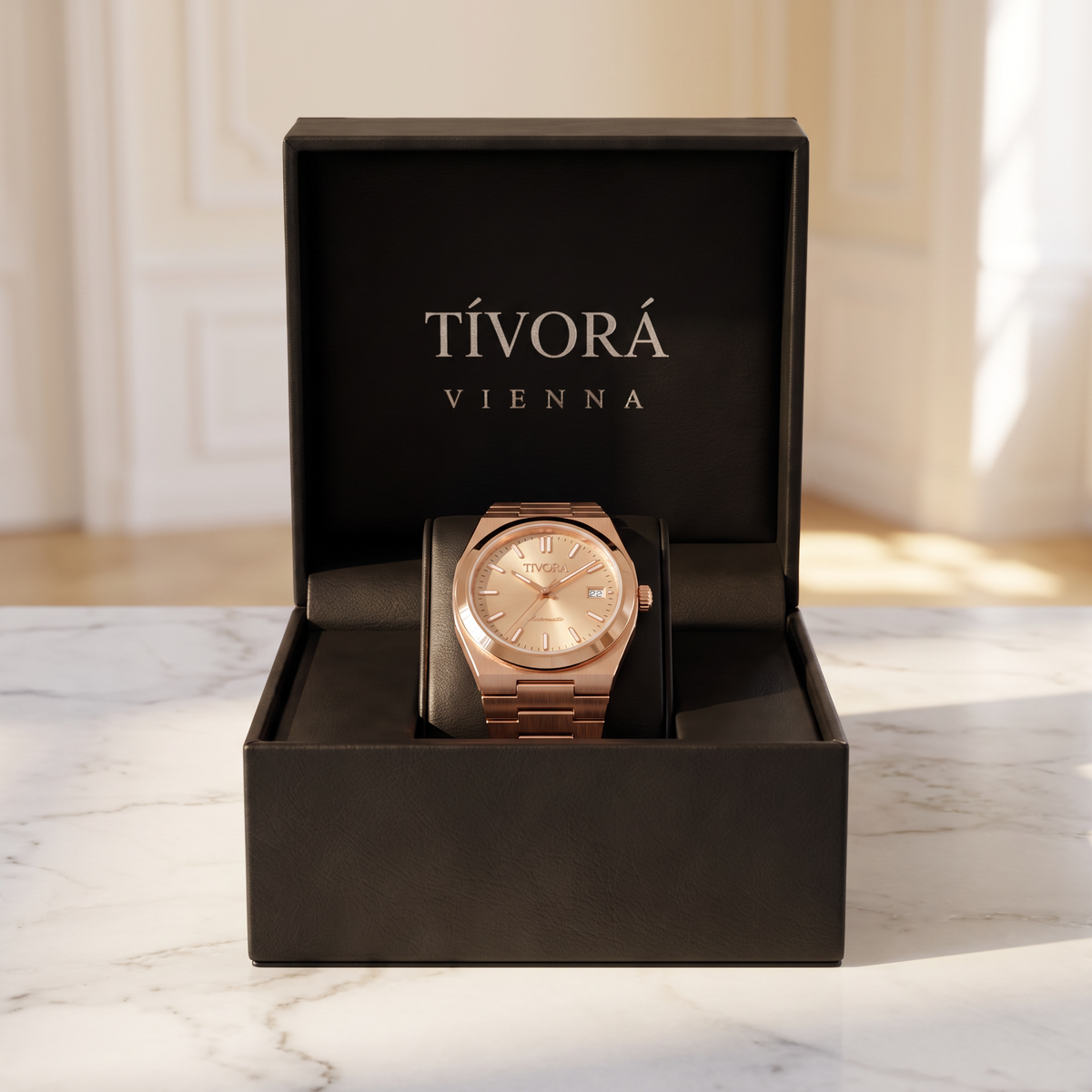 Élan Rose Steel Sunburst Dial – in the TÍVORÁ box