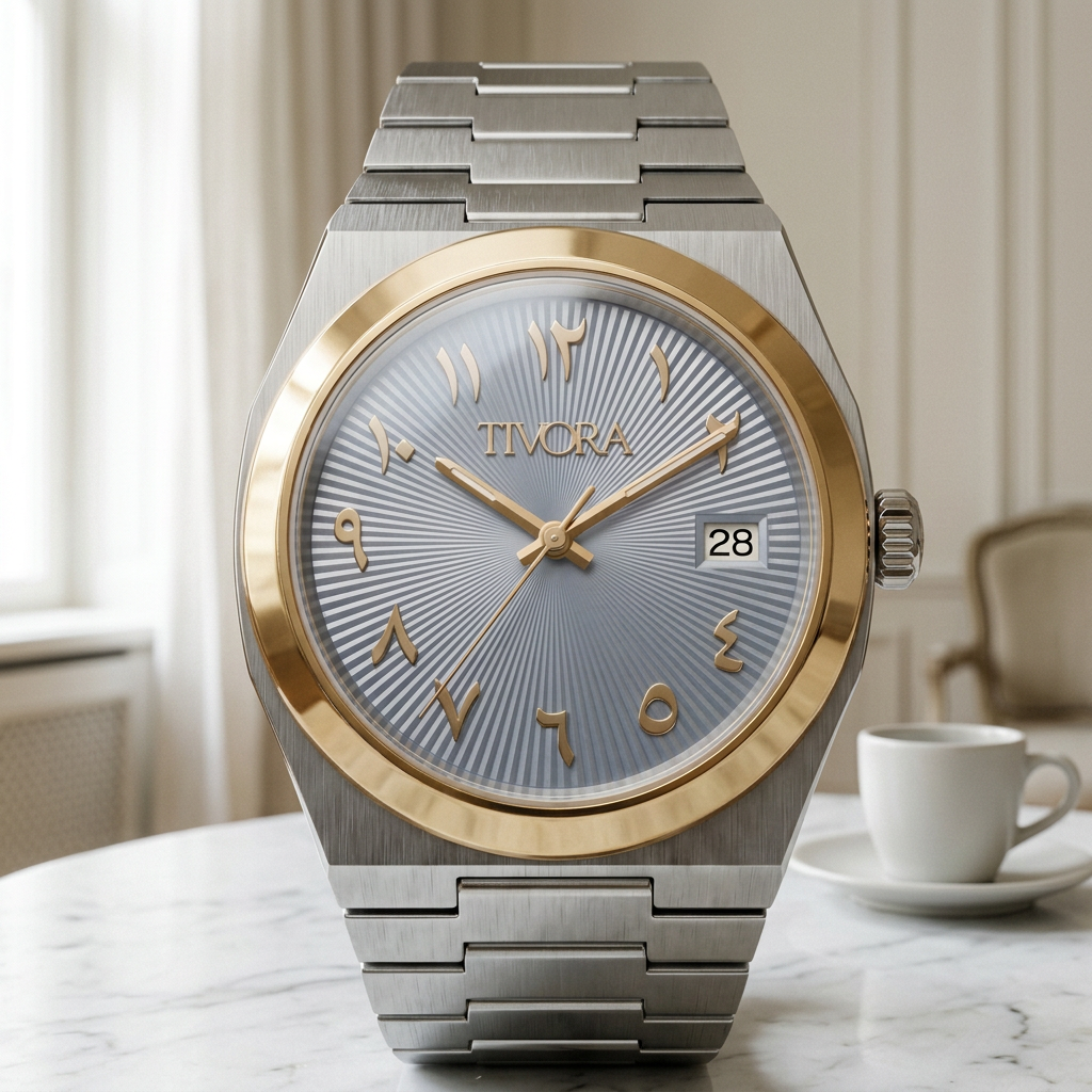 Élan Two Tone Steel Ice Dial – front view