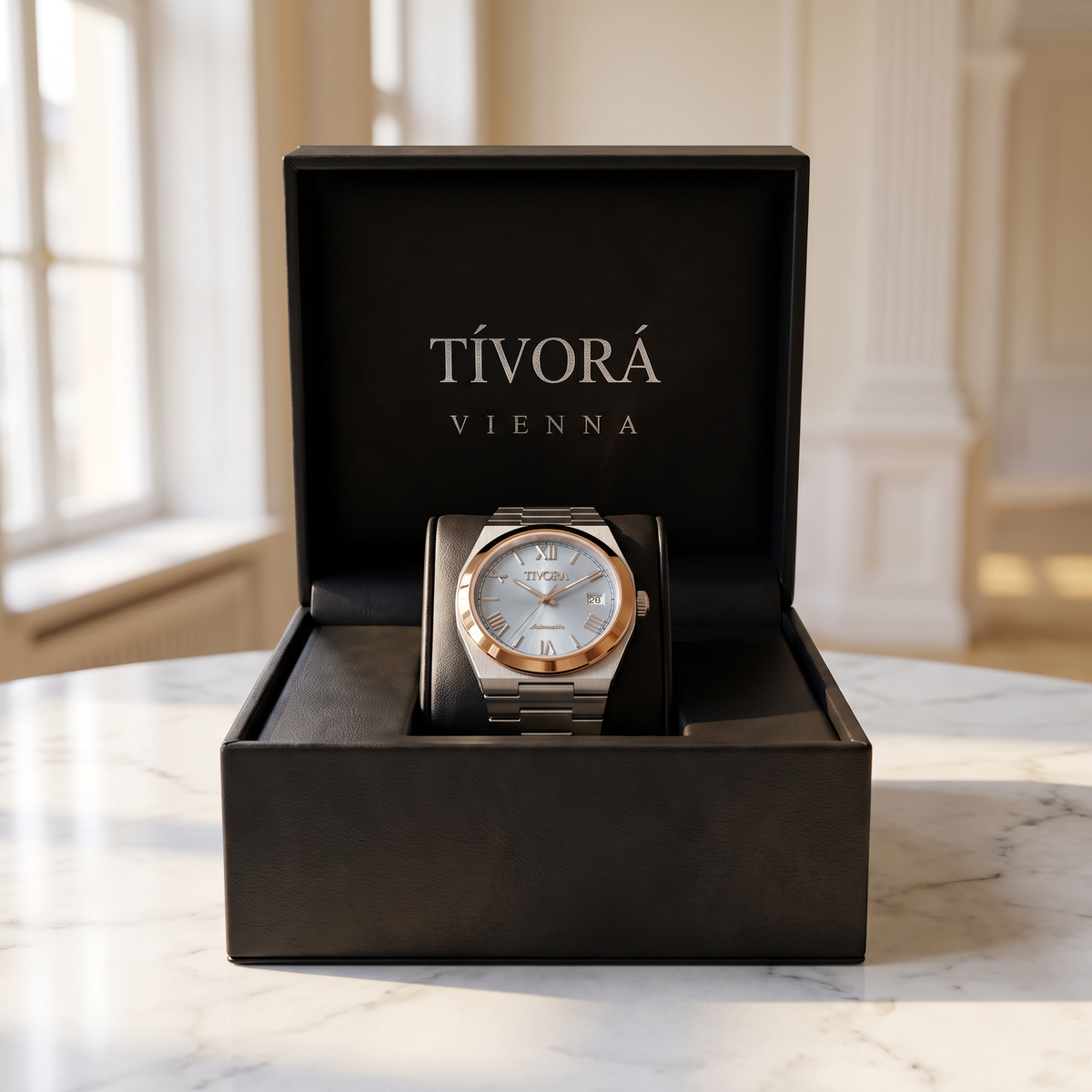 Élan Two Tone Steel Roman Ice Dial – in the TÍVORÁ box