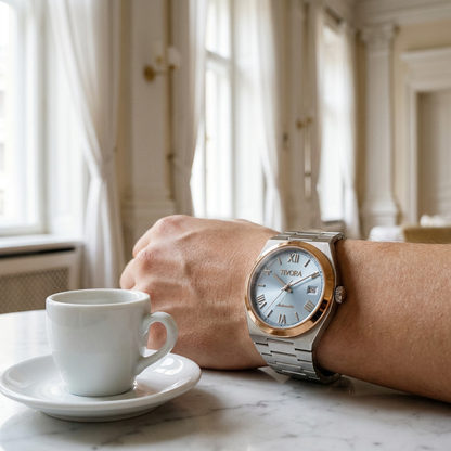 Élan Two Tone Steel Roman Ice Dial – on the wrist