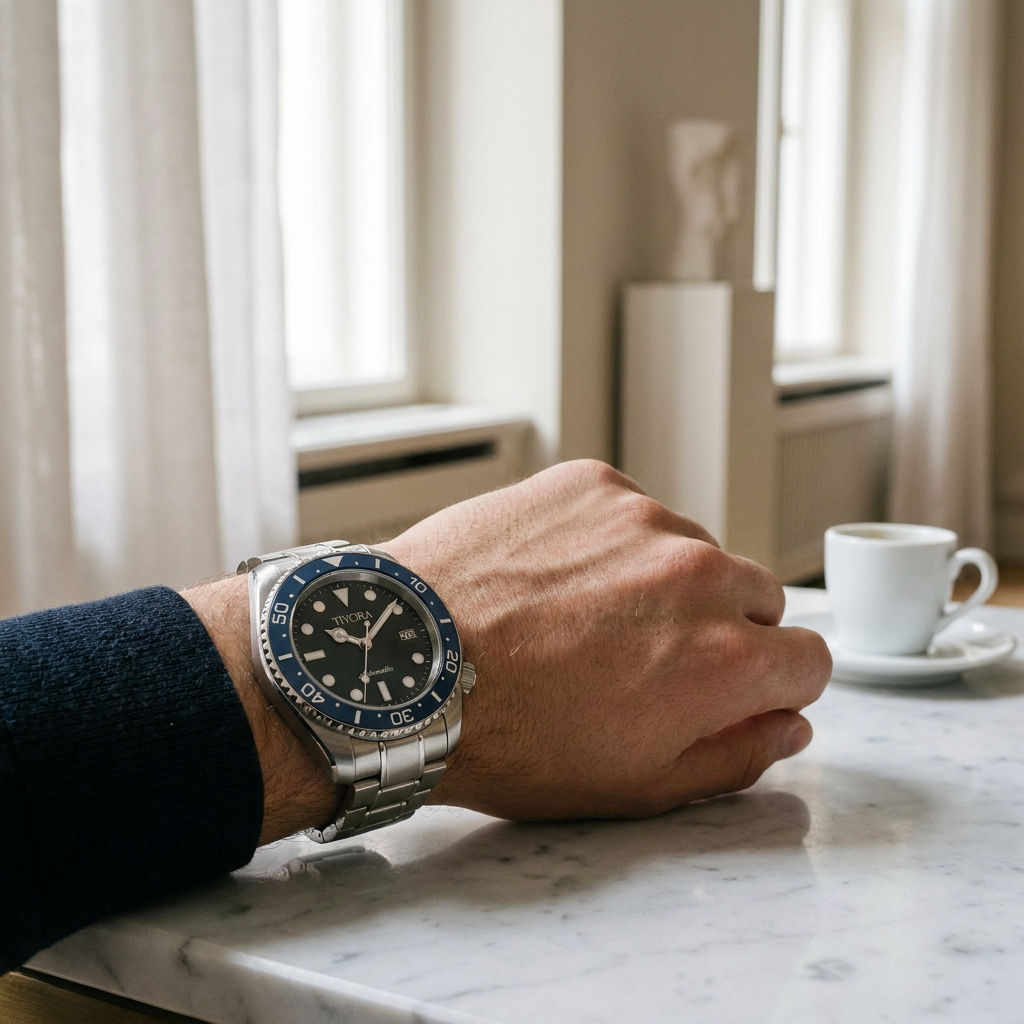 EQUINOX Argent Steel Azure Dial – on the wrist