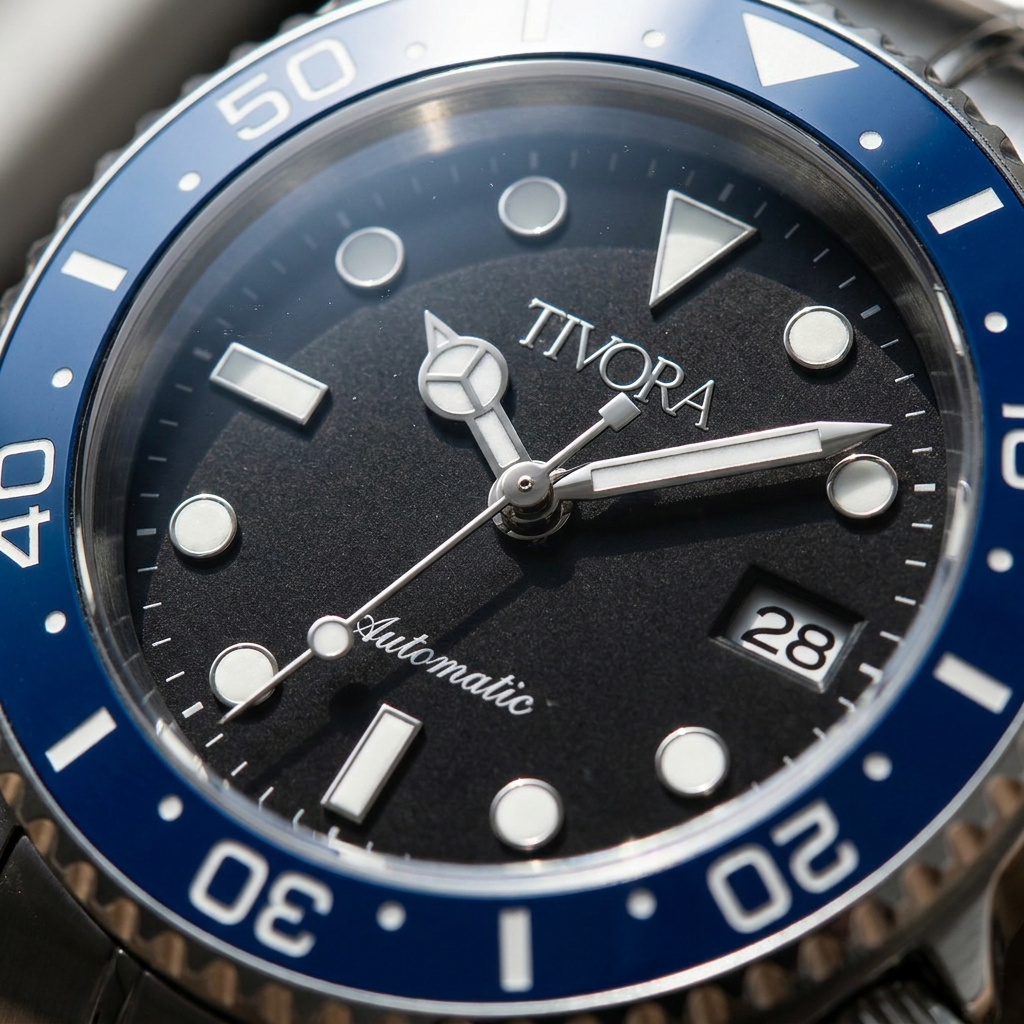 EQUINOX Argent Steel Azure Dial – close-up
