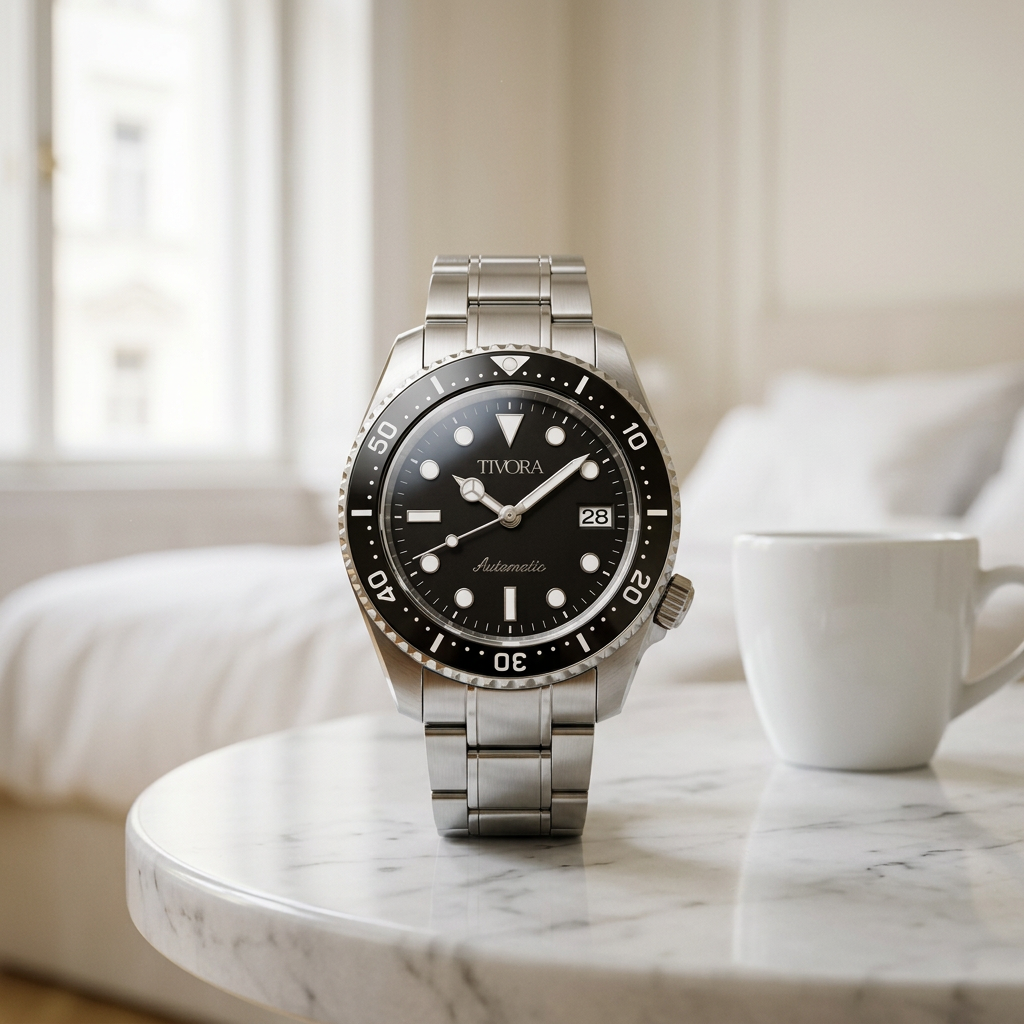 EQUINOX Argent Steel Diver Dial – front view