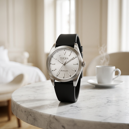 Marinex Argent Steel Frost Dial Rubber – front view