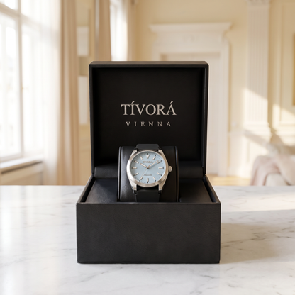 Marinex Argent Steel Pop Azure Dial Rubber – in the TÍVORÁ box