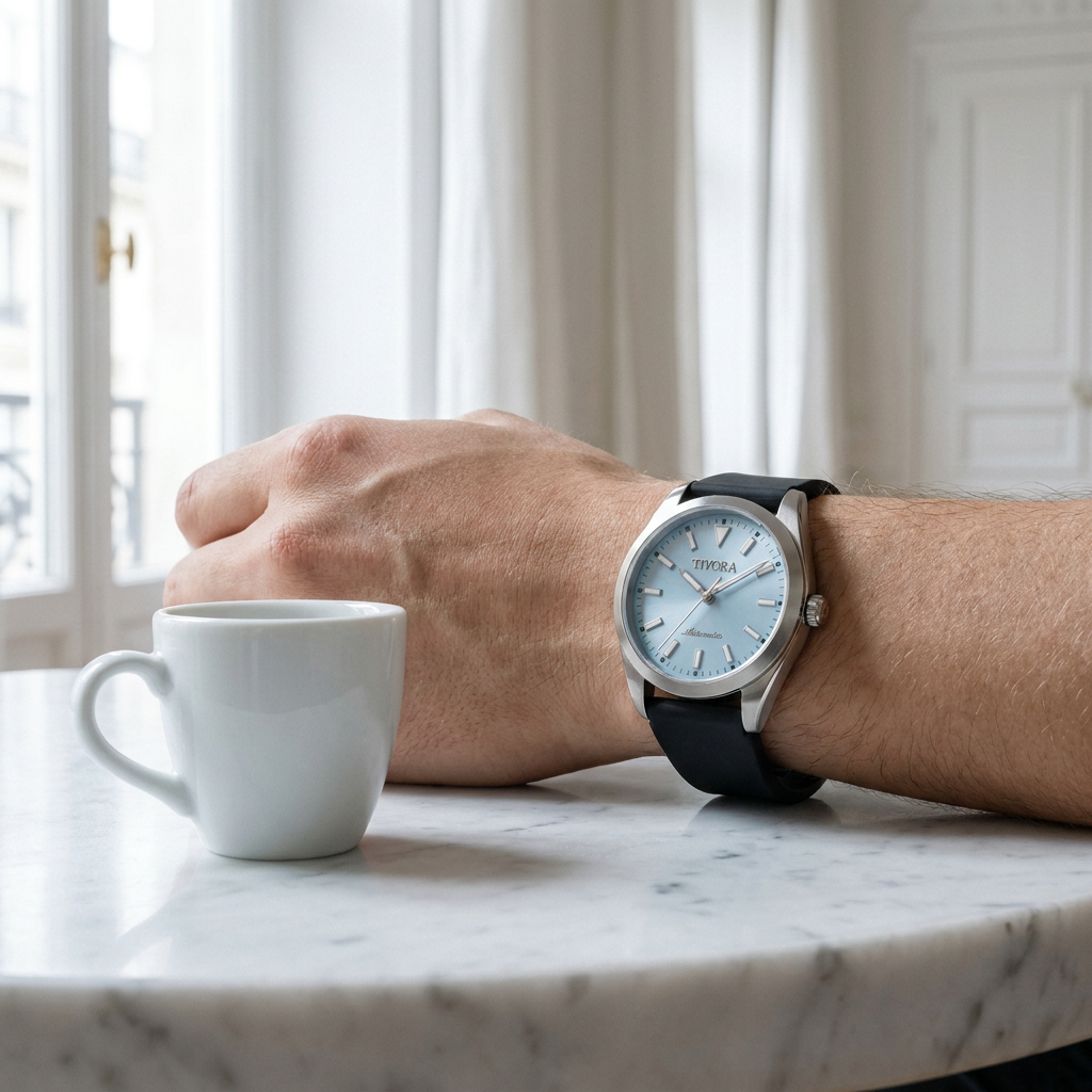 Marinex Argent Steel Pop Azure Dial Rubber – on the wrist