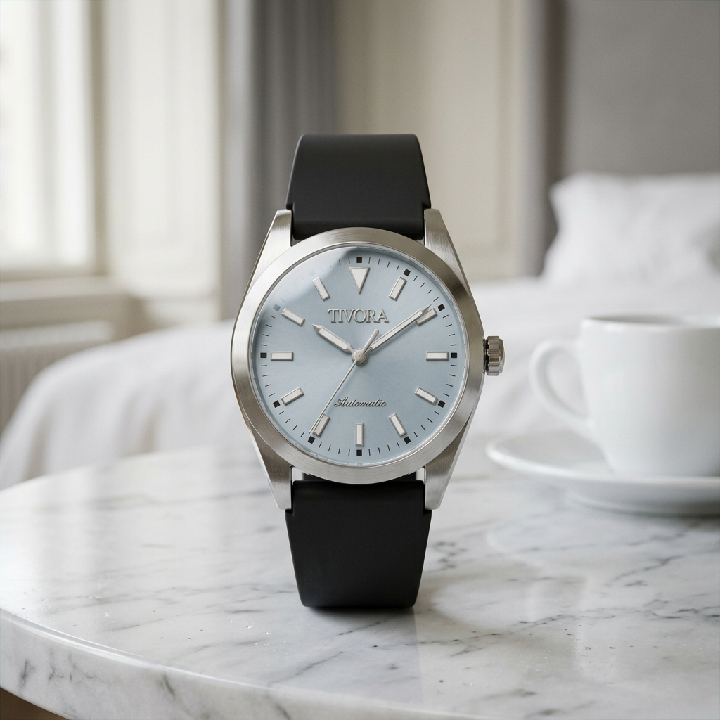 Marinex Argent Steel Pop Azure Dial Rubber – front view