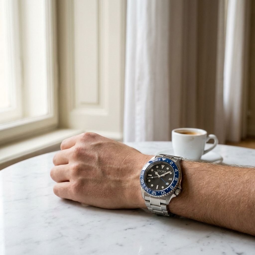 Meridian Argent Steel Azure Dial – on the wrist