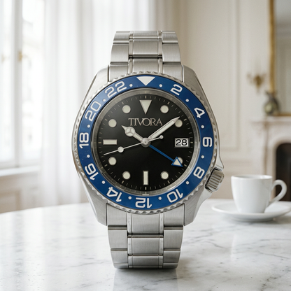 Meridian Argent Steel Azure Dial – front view