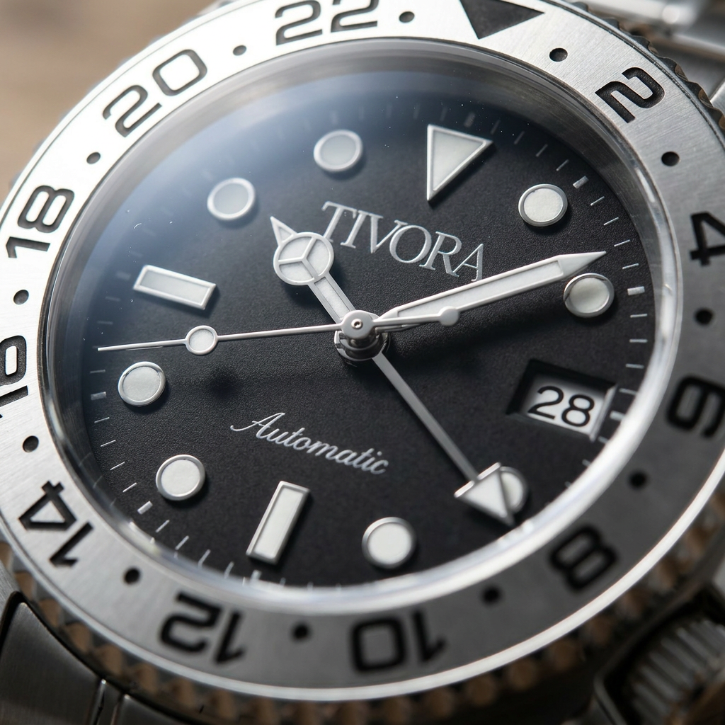 Meridian Argent Steel Grey Dial – close-up