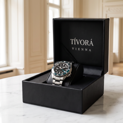 Meridian Argent Steel Light Azure Dial – in the TÍVORÁ box