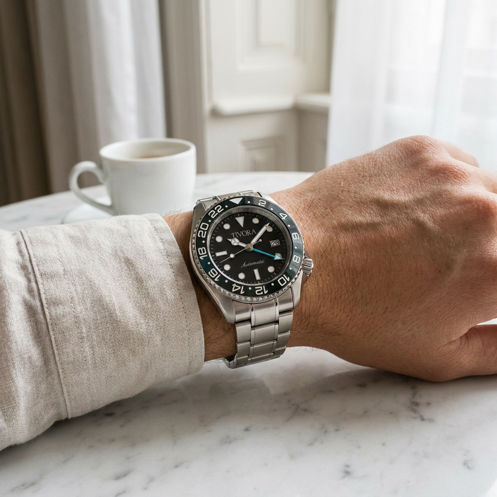 Meridian Argent Steel Light Azure Dial – on the wrist