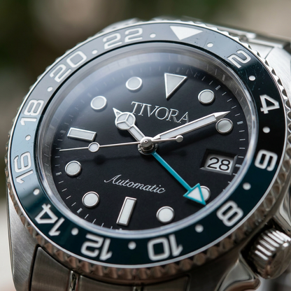 Meridian Argent Steel Light Azure Dial – close-up