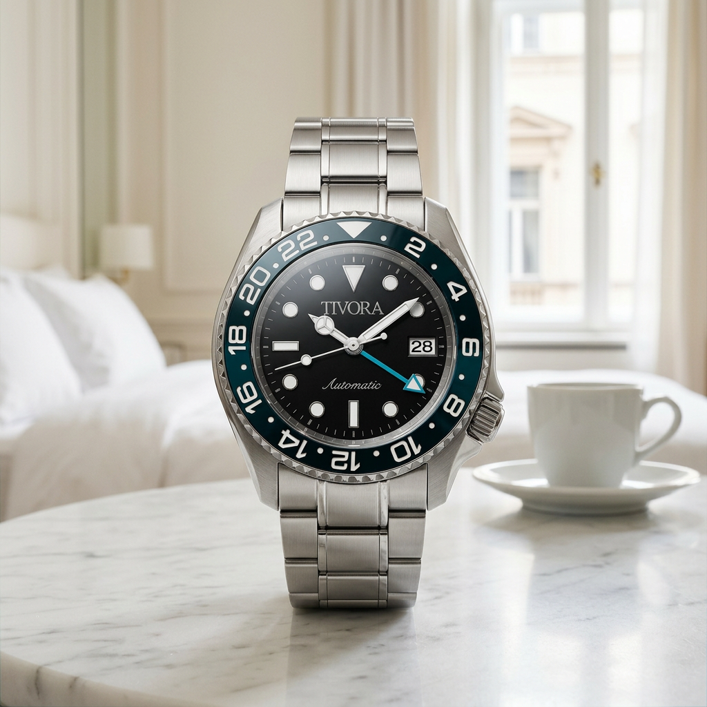 Meridian Argent Steel Light Azure Dial – front view