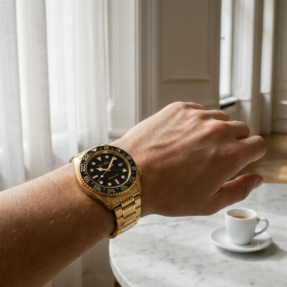 Meridian Aurelius Steel Onyx Dial – on the wrist
