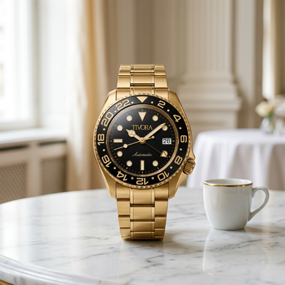 Meridian Aurelius Steel Onyx Dial – front view
