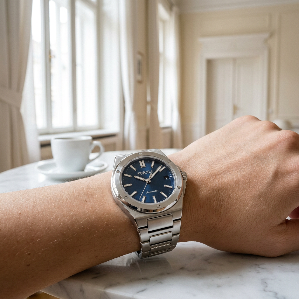 Vertex Argent Steel Azure Dial – on the wrist