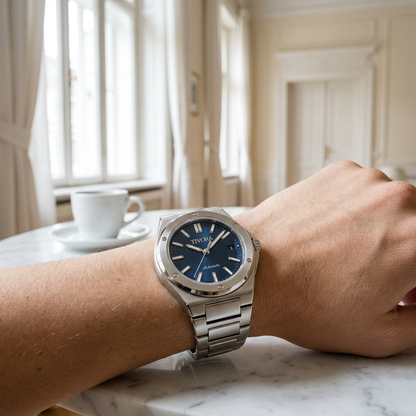 Vertex Argent Steel Azure Dial – on the wrist